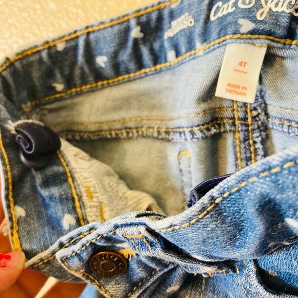 Star Print Skinny Jeans Adjustable Waist-4T - Picture 4 of 5